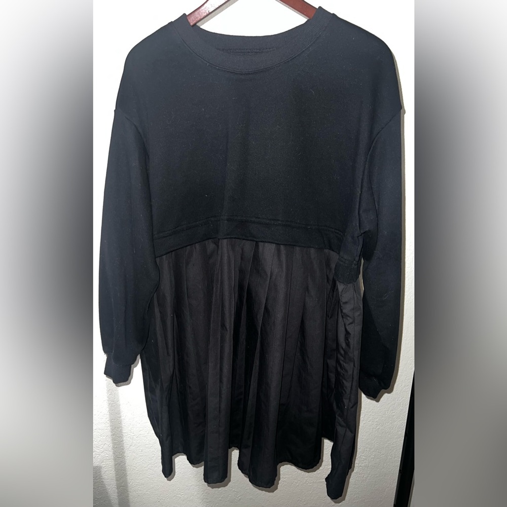 Amazon Black Sweatshirt Dress - Crewneck - Long Sleeved Oversized Mini Dress XL - Picture 3 of 4